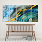 Abstract wall art, oversized wall art, blue and gold wall art, abstract painting extra large canvas wall art