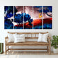 Japanese wall art, forest canvas painting nature horizontal wall art, asian wall art prints