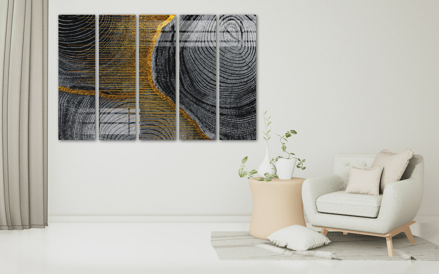 Abstract gold and black wall art, modern canvas paintings, oversize wall art for bedroom, living room, kitchen, office