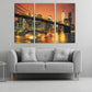 Brooklyn bridge print New york city painting extra large multi panel wall art American bridge home wall decor framed art print canvas