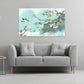 Sakura bonsai tree wall art, sakura blossoms canvas painting, floral asian wall decor japanese wall art bird prints wall art gift home decor