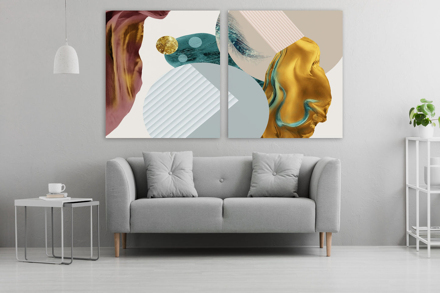 Quirky art print Abstract wall art, neutral gallery wall, trendy canvas painting, modern wall art, multi panel wall art