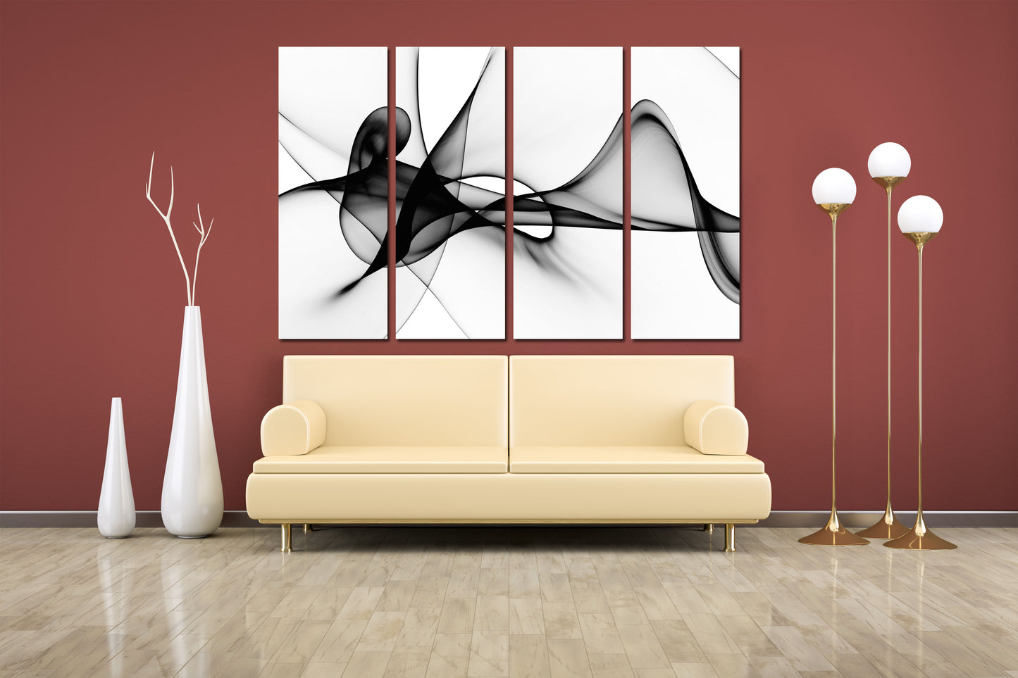 Schwarz-Weiß-Kunst, mehrteilige Leinwand, mehrteilige Wandkunst, Wanddekoration für das Esszimmer, abstrakte Wandkunst, abstraktes Gemälde, extragroße Wandkunst