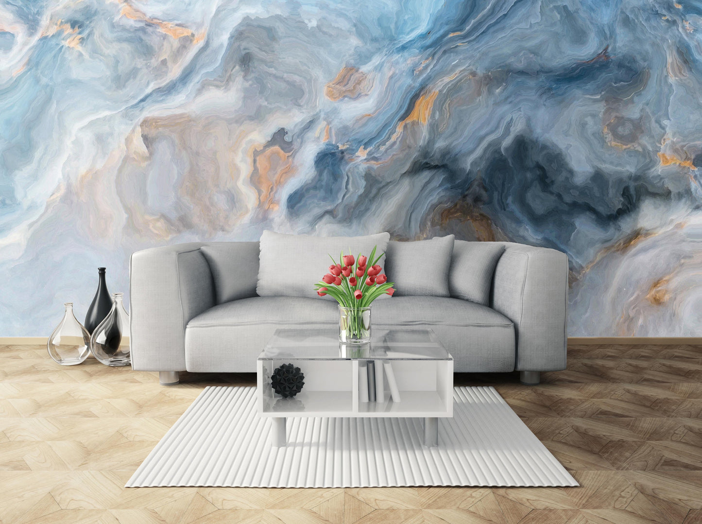 Blue marble wall art Marble mural wallpaper Abstract wallpaper Peel and stick wallpaper Photo wallpaper modern wallpaper 3d wall mural