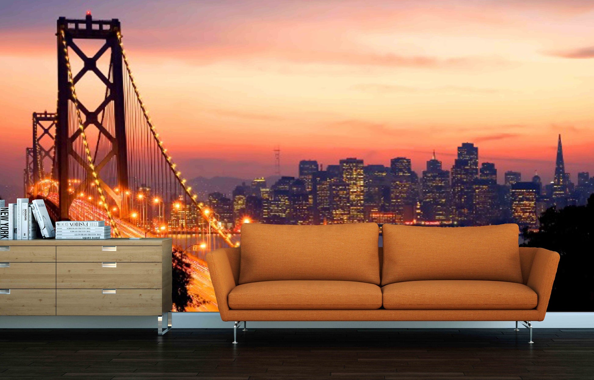 San francisco art City wall mural Vinyl wall murals mural peel and stick sunset wallpaper san francisco bridge san francisco canvas