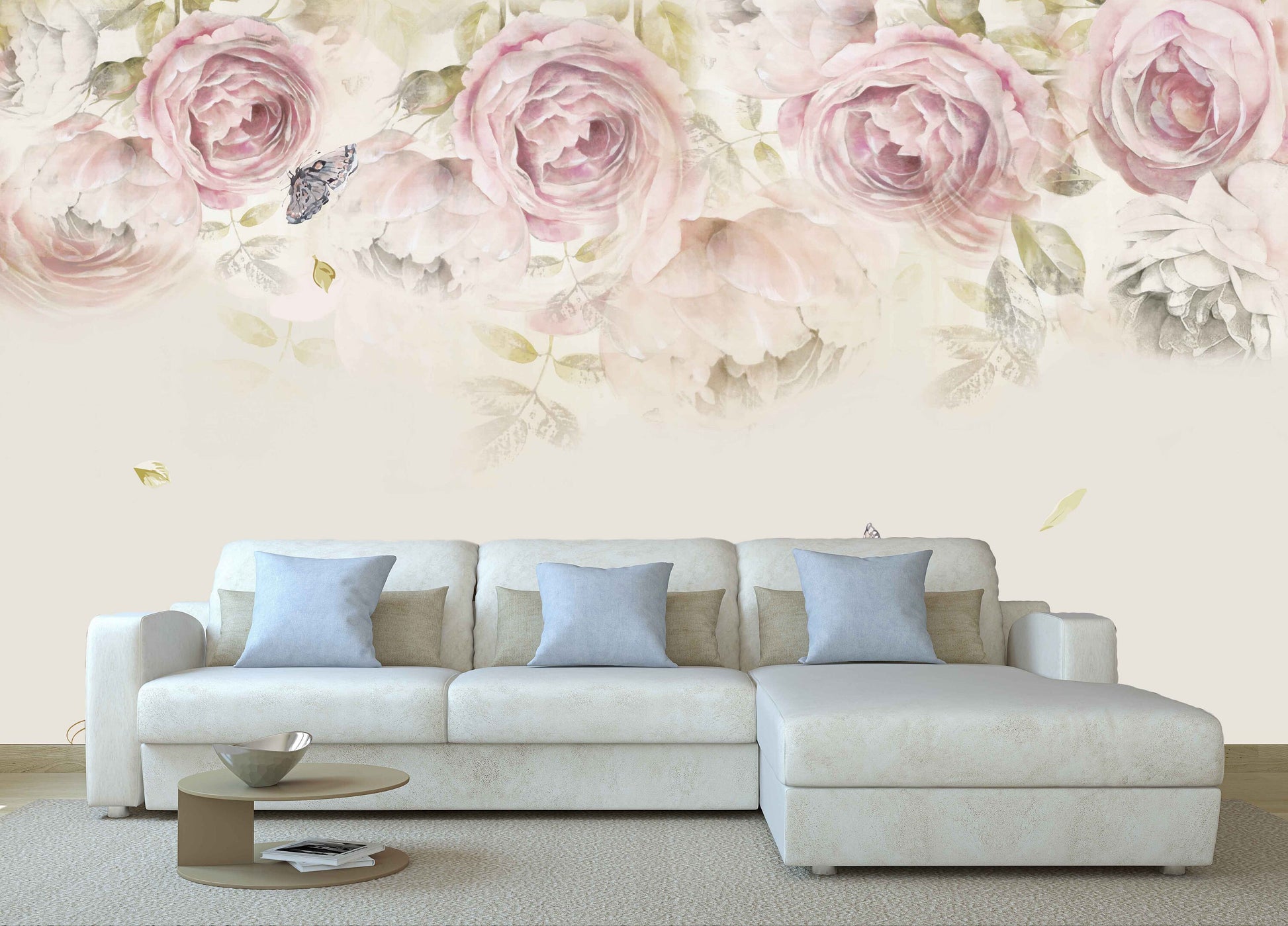 Flowers wall mural Floral Peel and stick Photo Textured adhesive wallpaper Botanical removable wallpaper wall covering