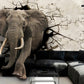 Elephant 3d wallpaper peel and stick wall mural, modern nursery wallpaper animals, removable wallpaper, canvas wallpaper, vinyl wallpaper