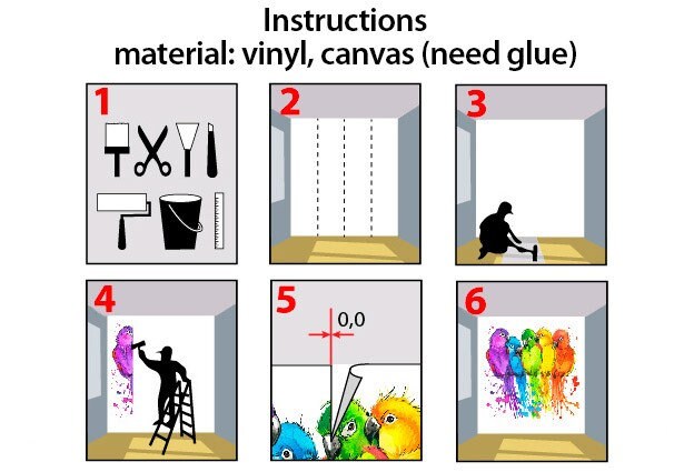 Exotic wall mural Tropical peel stick nursery wallpaper removable Modern wallpaper peel and stick pink Wall decoration