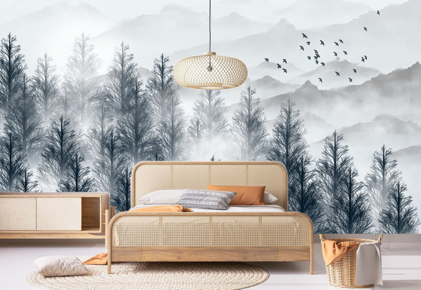 Wall mural forest Smoky mountains wall art Wake forest Adhesive wall murals Wall prints Home wall decor Peel and stick Outdoors mountains