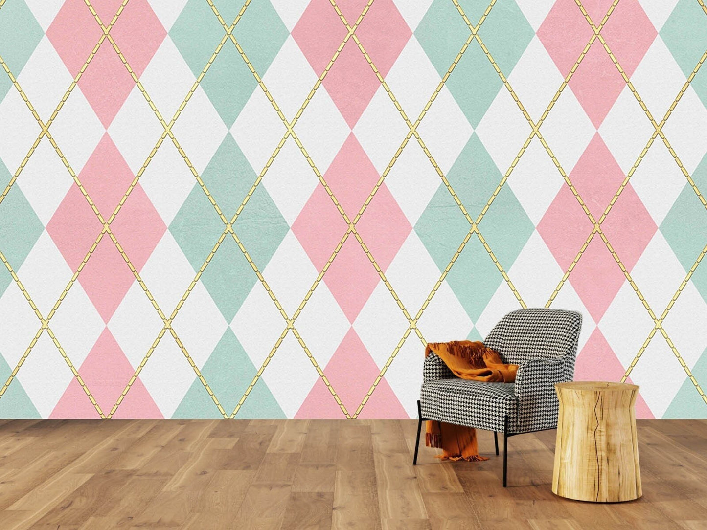 Pink removable wallpaper Geometric wallpaper Checkered decor Peel and Stick Aesthetic Room Decor for Teenage Girls