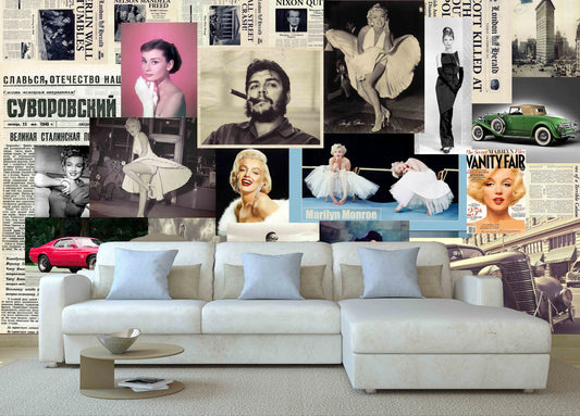 Marilyn Monroe wallpaper Peel and stick wall mural vintage Home wall decor Self adhesive mural wall paper mural Photo wallpapers