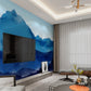Blue removable mountain wallpaper peel and stick wall mural abstract minimalist wallpaper bedroom wall decor