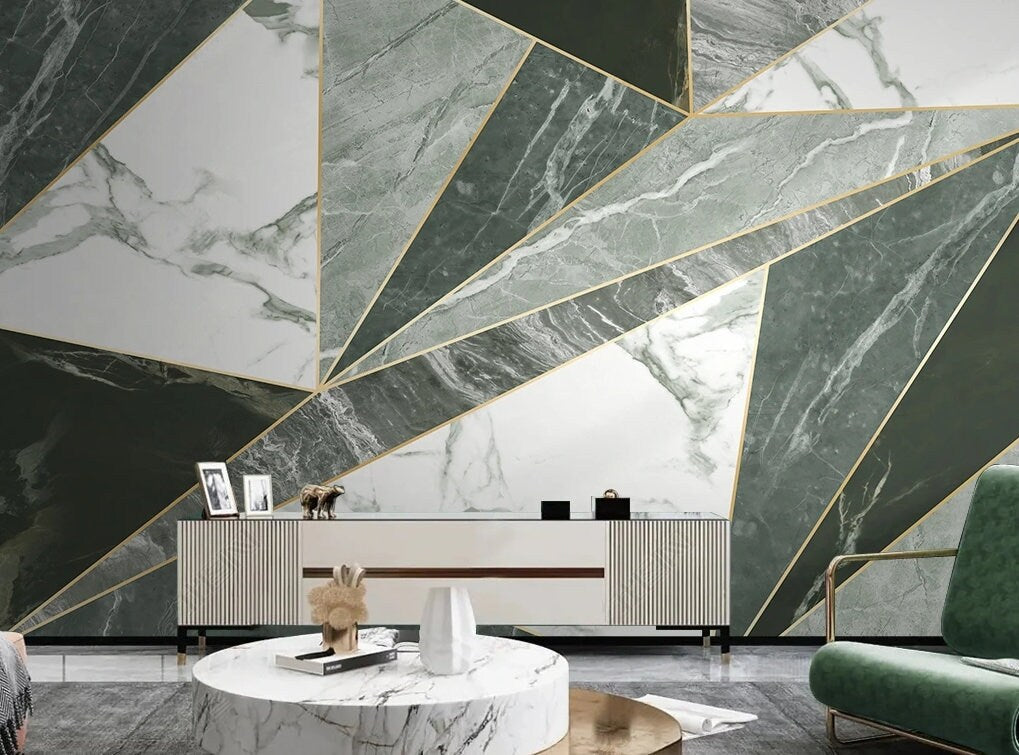 Geometric abstract wallpaper peel and stick 3d wall mural, marble wallpaper, removable wallpaper, vinyl wall murals, canvas wallpaper