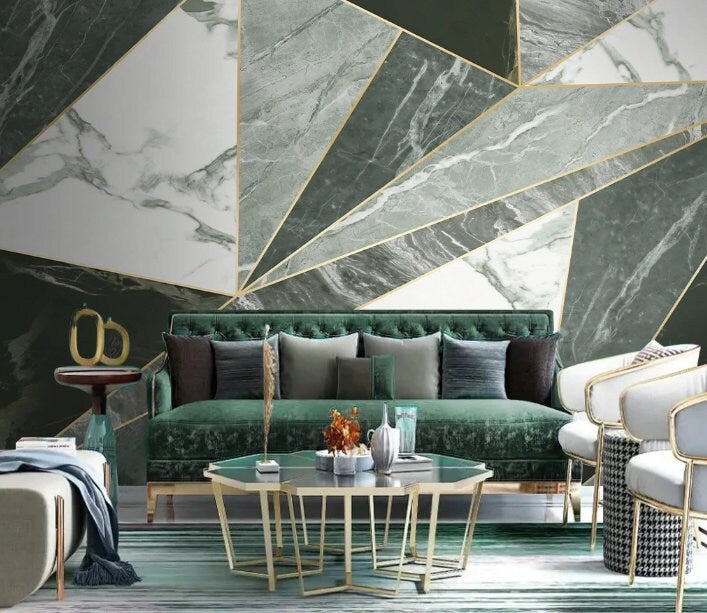 Geometric abstract wallpaper peel and stick 3d wall mural, marble wallpaper, removable wallpaper, vinyl wall murals, canvas wallpaper